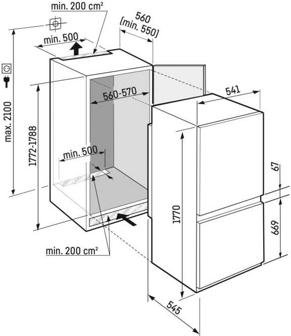 Kühl-Gefrierkombination mit EasyFresh und NoFrost integrierbar ICNSd 5123 Plus 