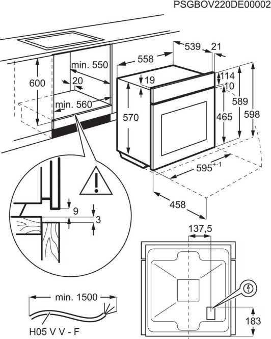 Einbauherd Reinigung mit Wasserdampf Touch-Bedienung Grillfunktion 