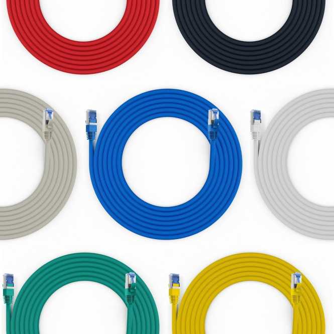 RJ45 Patchkabel S/FTP Kat.6A Kat.7 Rohkabel TPE superflex 1m gelb 