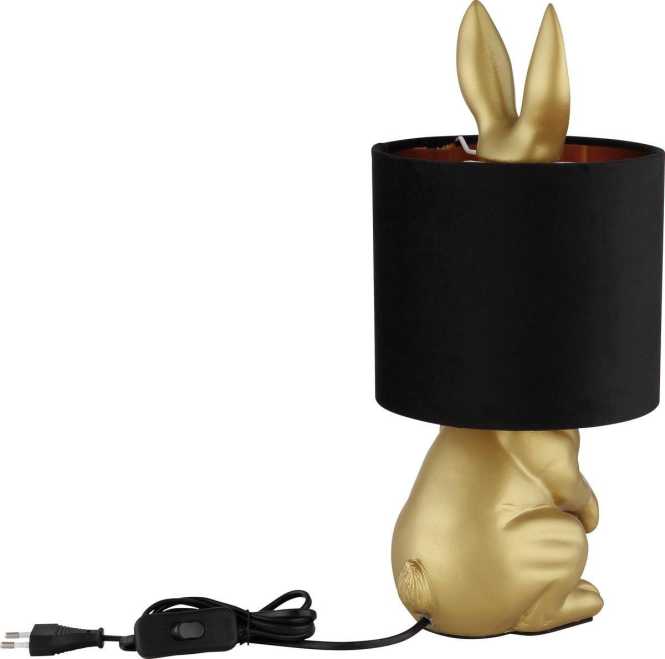 Tischleuchte 1xE27 25W +Wippschalter Rabbit Gold/schwarz 