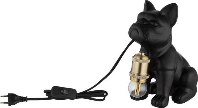 Tischleuchte 1xE27 60W +Wippschalter Dogo Hund schwarz 