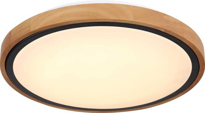 BRUNO Deckenleuchte schwarz Holz Acryl 3000-4500-6000K LED 12W CCT 