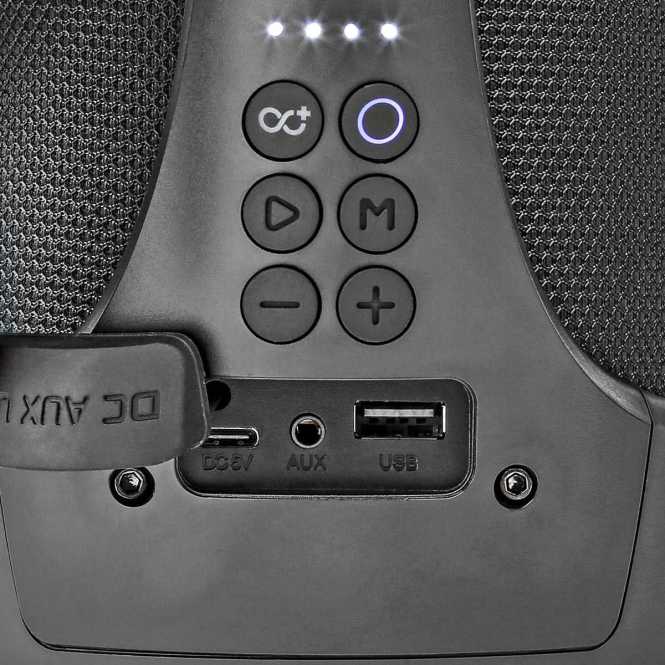 Bluetooth Party Boombox SPBB315BK Tragegriff 6 Stunden 120W Partylicht schwarz 