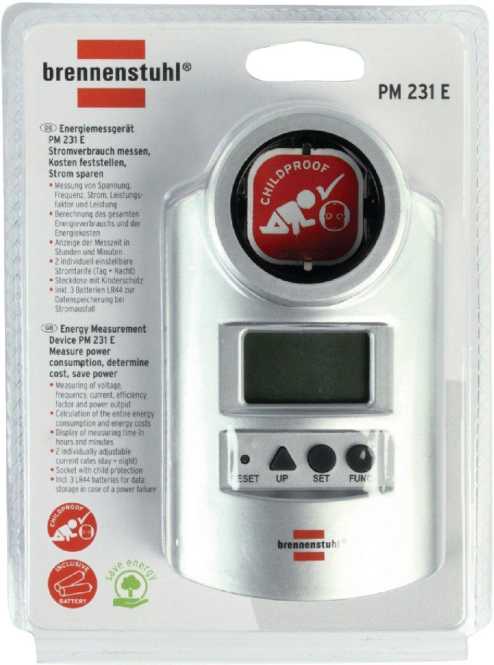 Energiemessgerät zur Berechnung des Energieverbrauchs und der Energiekosten 
