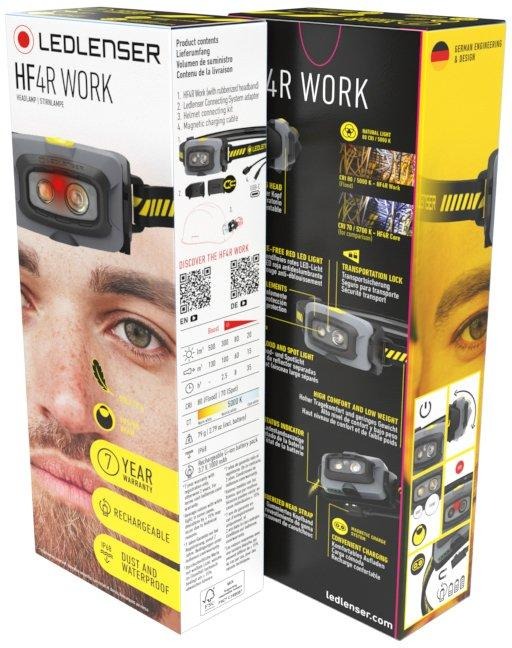 HF4R WORK LED Stirnlampe mit Akku IP68 500lm Dimmt und fokussiert automatisch 