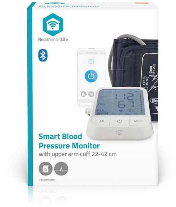 SmartLife Blutdruckmessgerät Oberarm Bluetooth LCD-Anzeige weiß 