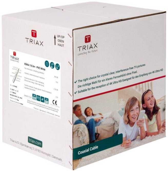 Koaxialkabel 110 A+ PVC weiß 250m Pullbox 