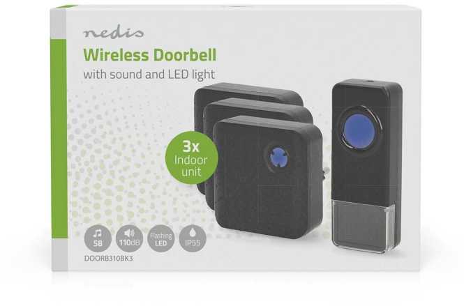 Drahtloses Türklingel Set DOORB310BK3 schwarz 