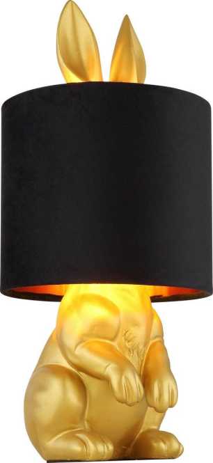 Tischleuchte 1xE27 25W +Wippschalter Rabbit Gold/schwarz 
