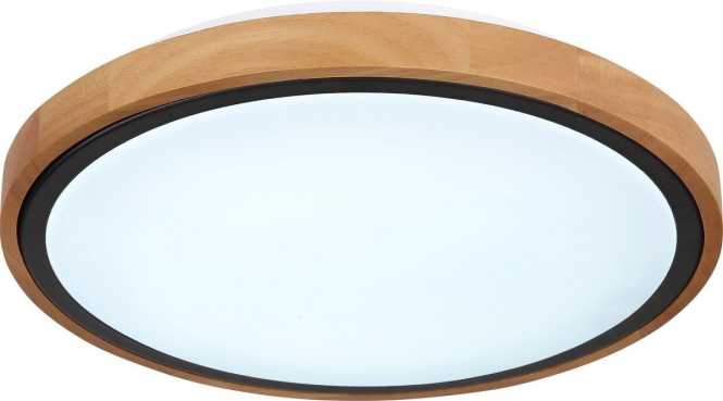 BRUNO Deckenleuchte schwarz Holz Acryl 3000-4500-6000K LED 12W CCT 