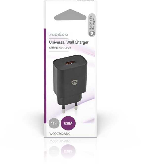 Netzladegerät 3 A - 1 x USB-A Ausgang WCQC302ABK 