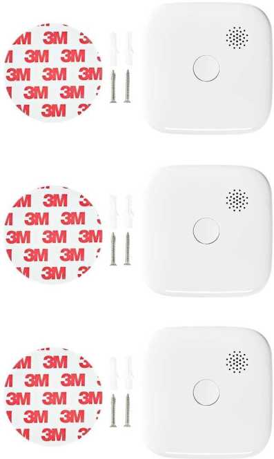 SmartLife Rauchmelder Batteriebetrieben 85 dB 3 Stück weiß 