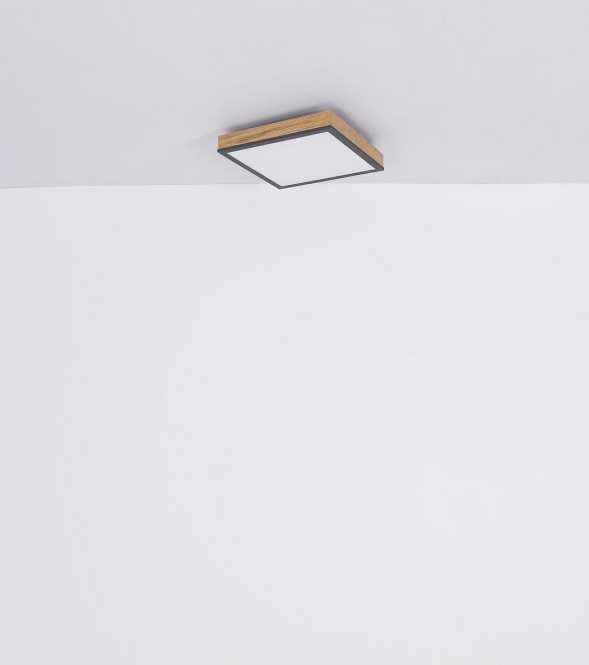 DORO Deckenleuchte alu/graphit Acryl opal LED 12W 3000K 30x30cm 