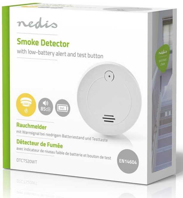 Rauchmelder EN14604 mit Testtaste 85 dB weiß 