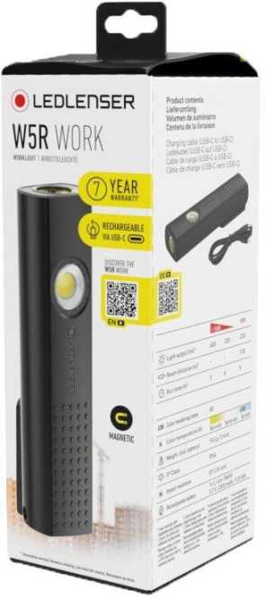 Arbeitsleuchte W5R WORK Akku mit USB-C, mit Magnethalter, Haken und Standfuß 