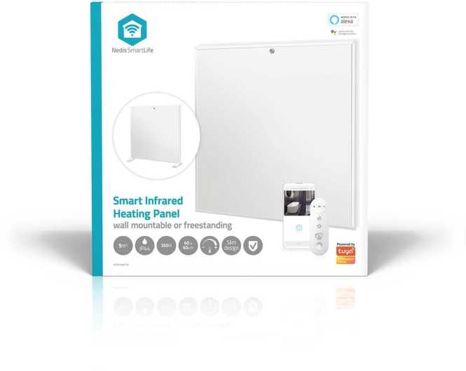 SmartLife Infrarot-Heizplatte 350W Fernbedienung IP44 weiß 