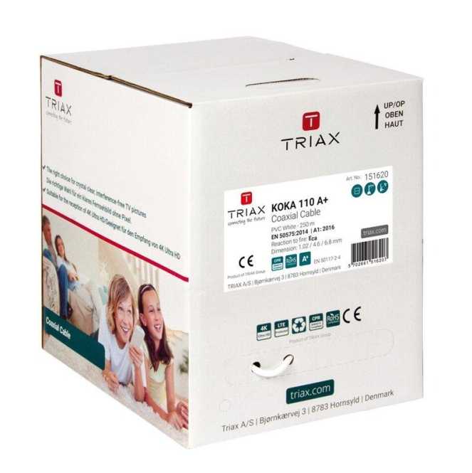 Koaxialkabel 110 A+ PVC weiß 250m Pullbox 