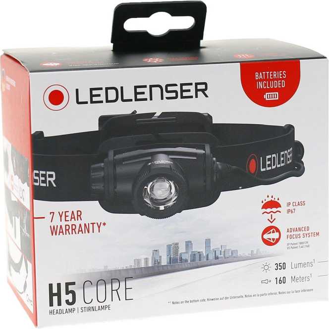H5 Core LED Stirnlampe 2xAA Batterie max. 350lm IP67 dimmbar fokusierbar 