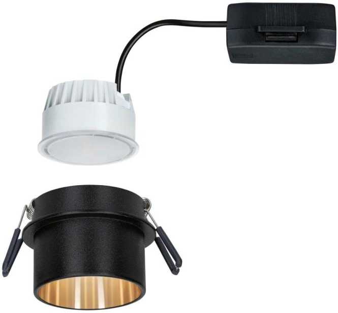 Einbauleuchte Set Gil Coin 3StepDim rd LED 1x6W 2700K 230V schwarz matt/gold 