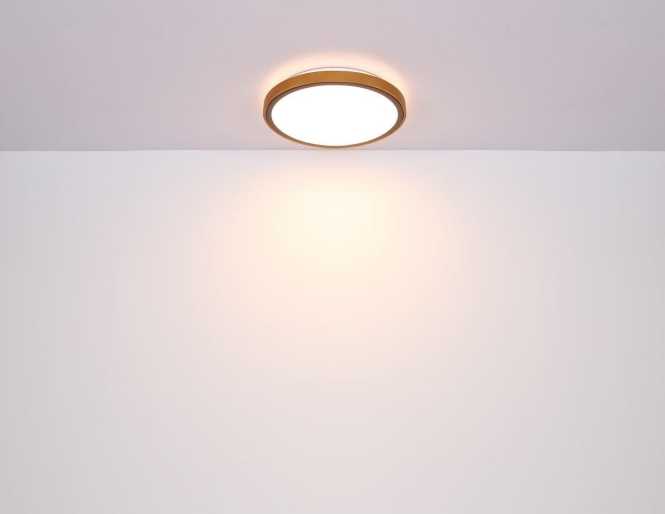 BRUNO Deckenleuchte schwarz Holz Acryl 3000-4500-6000K LED 12W CCT 