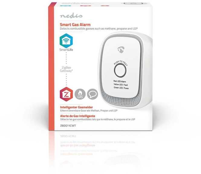 Smartlife Gasdetektro ZBDG11CWT Mit Testtaste 75 dB Weiss 