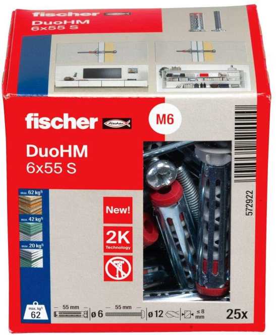 Hohlraumdübel DuoHM 6x55 S PZ 